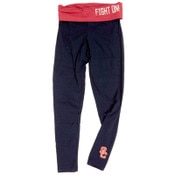 USC Trojans Women's Team Trojan Black Foldover Yoga Legging